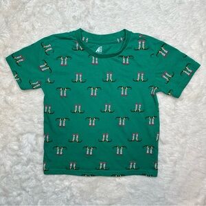 American Dream Team Network T-Shirt Christmas Green Elf Legs Size 6